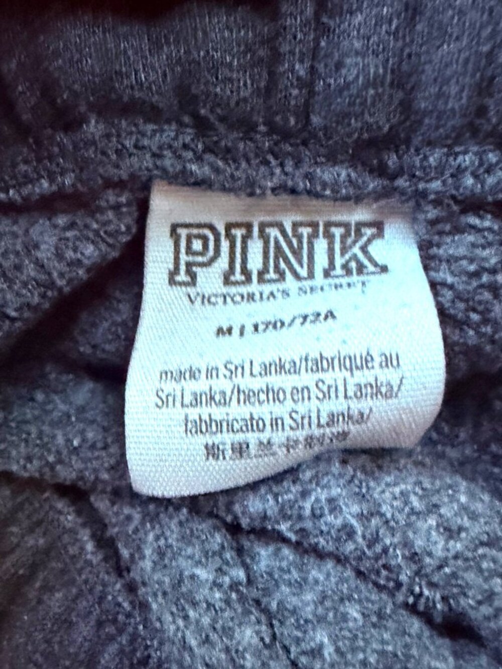 Victoria’s Secret PINK Floral Logo Hoodie Jogger 2 Piece Sweatsuit Set Gray M/L - Picture 6 of 6
